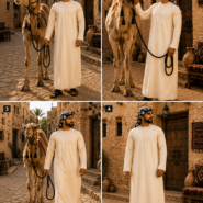 Desert village portraits in golden light
